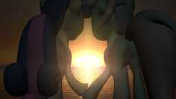 MLP misc lyra_and_bonbon_at_beach-001